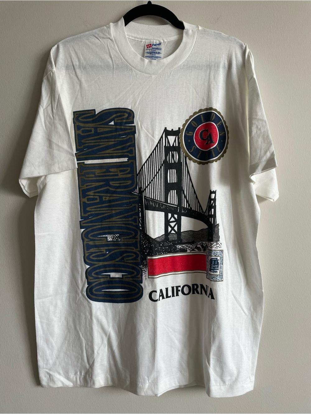 Vintage 90s Hanes San Francisco Tourist T-Shirt Golden Gate Bridge Graphic XL